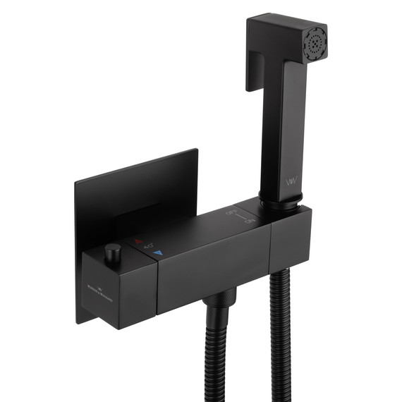 набор для гигиенического душа с термостатом Wonzon & Woghand WW-88819903-MB (со скрытой частью) чёрный фото 4