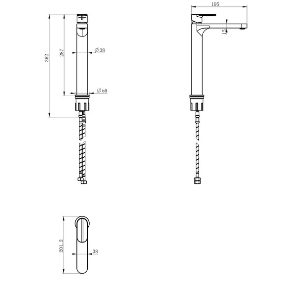 Смеситель для раковины высокий Wonzon & Woghand WW-H1034-MW, белый фото 5