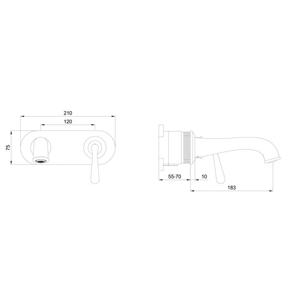 Смеситель для раковины настенный Wonzon & Woghand Steam WW-88869008-BGM (со скрытой частью) тёмный графит фото 6