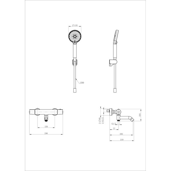 Смесители для ванны с термостатом Wonzon & Woghand WW-B3029-A1-CR фото 2