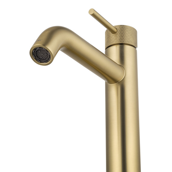 Смеситель для раковины высокий Wonzon & Woghand WW-H1062-BG, золото фото 3