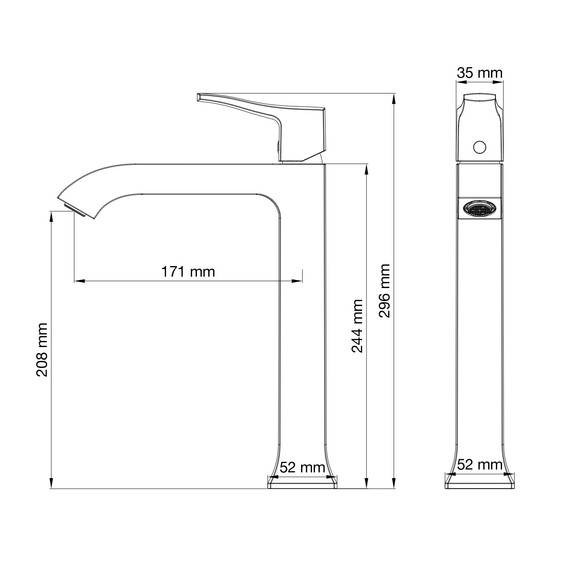 Смеситель для раковины высокий Wonzon & Woghand Flex WW-88019072-BN, никель фото 6