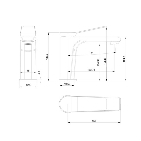 Смесители для раковины Wonzon & Woghand WW-XH-012-MB, чёрный фото 5