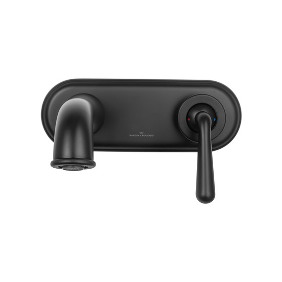Смеситель для раковины настенный Wonzon & Woghand Steam WW-88869008-MB (со скрытой частью) чёрный фото 2