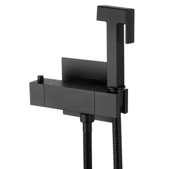 набор для гигиенического душа с термостатом Wonzon & Woghand WW-88819903-MB (со скрытой частью) чёрный фото 3