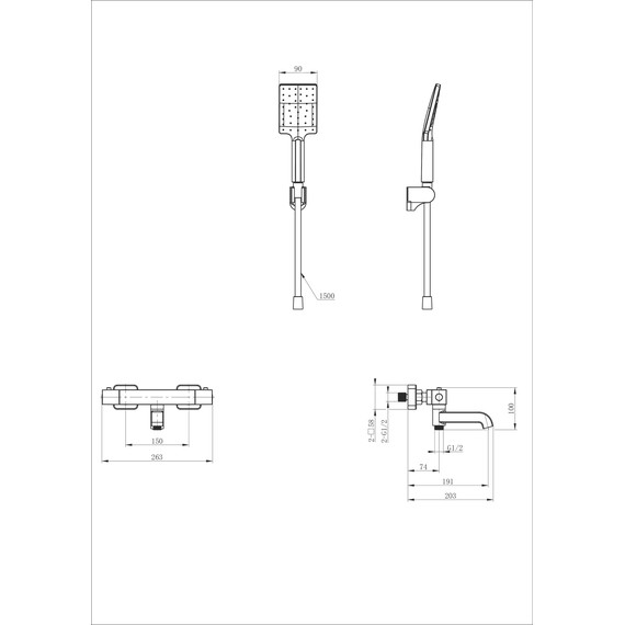 Смесители для ванны с термостатом Wonzon & Woghand Stay WW-B2026-A1-BG, золото фото 2