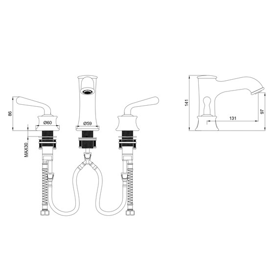 Смесители для раковины Wonzon & Woghand Steam WW-88159008-BG, золото фото 5