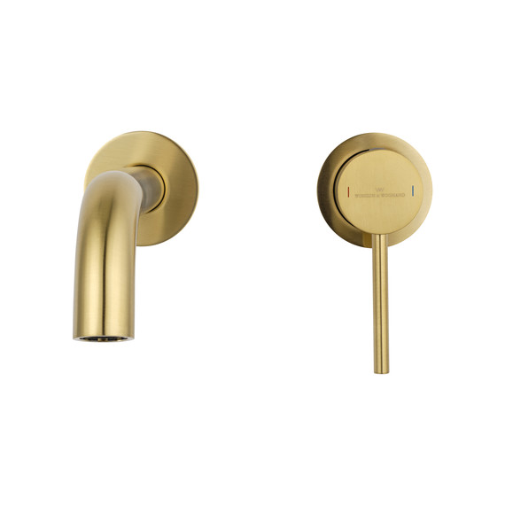 Смеситель для раковины настенный Wonzon & Woghand Stick WW-88869017-BG (со скрытой частью) золото фото 2