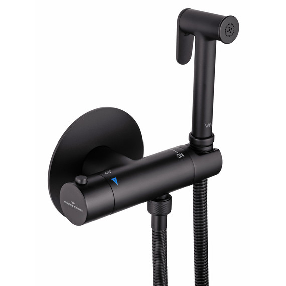 набор для гигиенического душа с термостатом Wonzon & Woghand WW-88819902-BGM (со скрытой частью) тёмный графит фото 4
