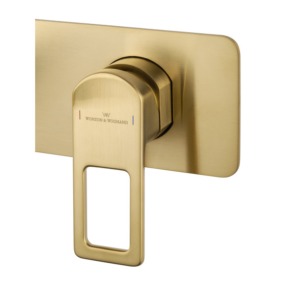 Смеситель для раковины настенный Wonzon & Woghand Frame WW-88869010-BG (со скрытой частью) золото фото 4