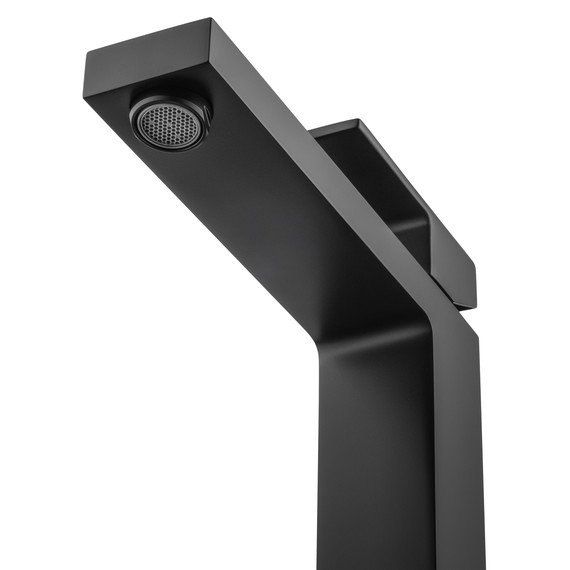 Смеситель для раковины высокий Wonzon & Woghand Cube WW-88239016-MB, чёрный фото 3