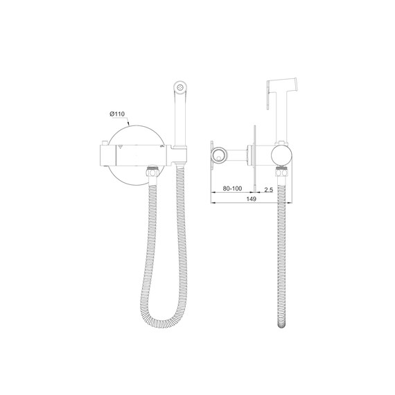 набор для гигиенического душа с термостатом Wonzon & Woghand WW-88819902-CR (со скрытой частью) фото 6