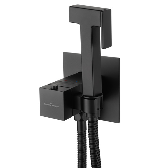 набор для гигиенического душа с термостатом Wonzon & Woghand WW-88829910-MB (со скрытой частью) чёрный фото 3