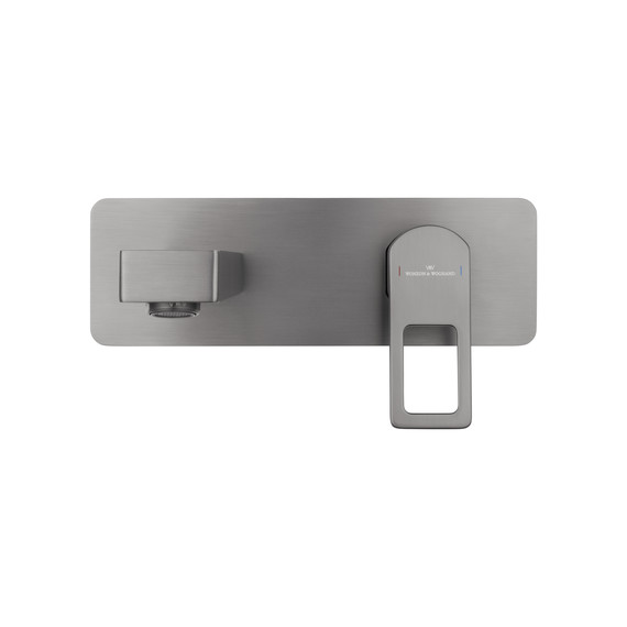 Смеситель для раковины настенный Wonzon & Woghand Frame WW-88869010-BGM (со скрытой частью) тёмный графит фото 2