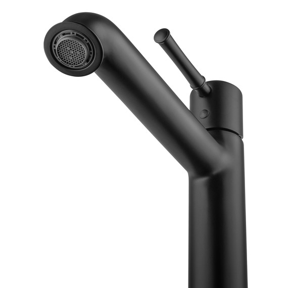 Смеситель для раковины высокий Wonzon & Woghand Tor WW-88019073-MB, чёрный фото 3