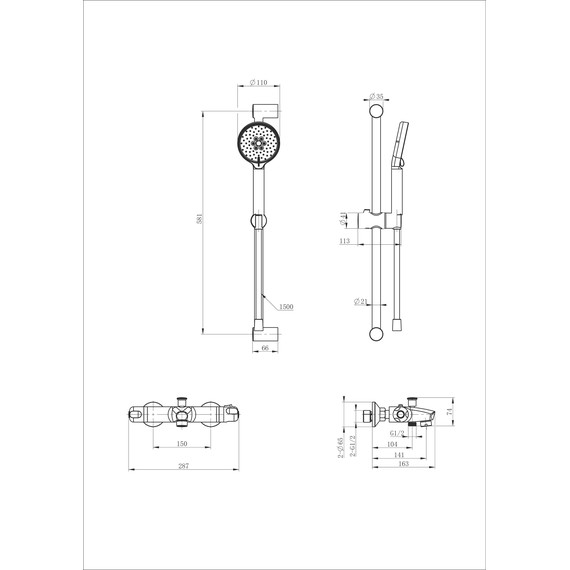 Смесители для ванны с термостатом Wonzon & Woghand WW-C2001-A-CR фото 2