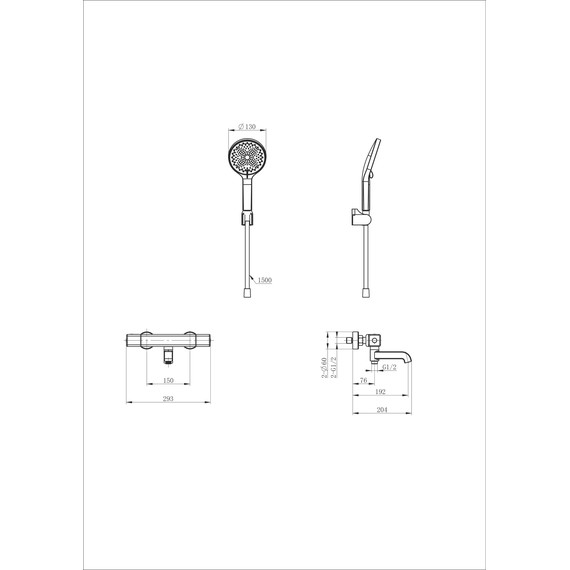 Смесители для ванны с термостатом Wonzon & Woghand Stay WW-B2016-A1-MB, чёрный фото 2