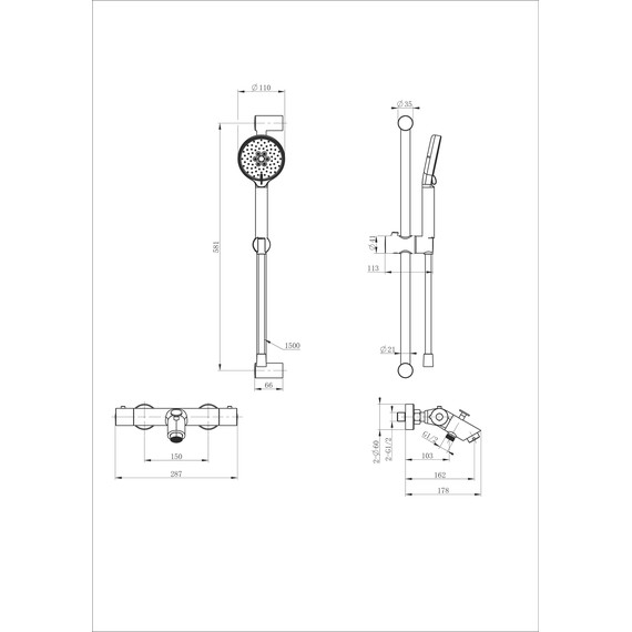 Смесители для ванны с термостатом Wonzon & Woghand WW-C2002-A-CR фото 2