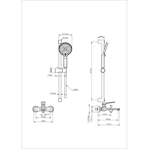 Смесители для ванны Wonzon & Woghand WW-C2036-BG, золото фото 2