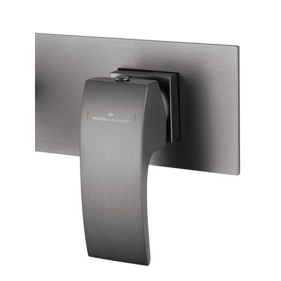 Смеситель для раковины настенный Wonzon & Woghand Fit WW-88869009-BGM (со скрытой частью) тёмный графит фото 4