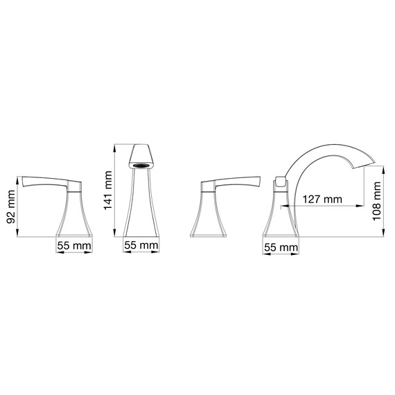 Смесители для раковины Wonzon & Woghand Flex WW-88083095-MB, чёрный фото 5