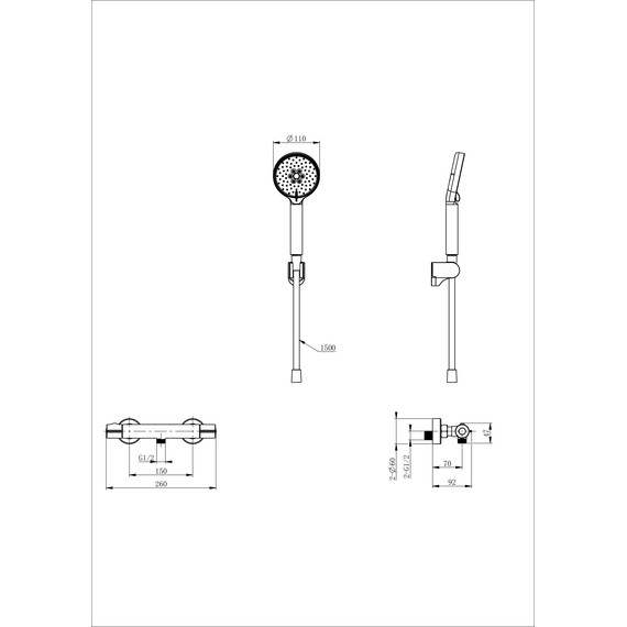 Смесители для душа с термостатом Wonzon & Woghand Inn WW-B2063-A-CR фото 2