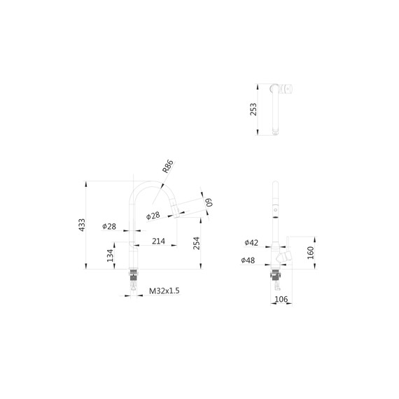 Смесители для кухни Wonzon & Woghand WW-A21252-MB, чёрный фото 6