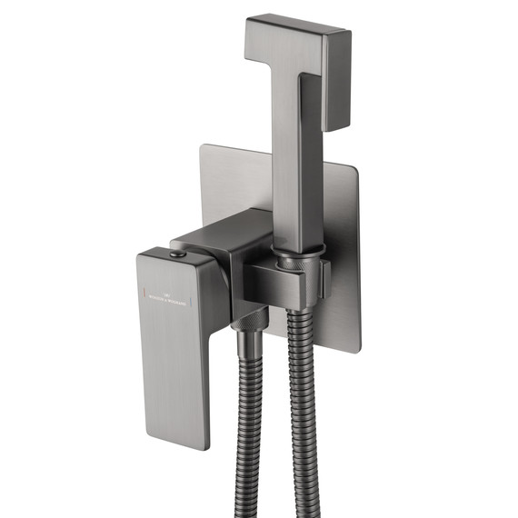 набор для гигиенического душа Wonzon & Woghand Cube 2.0 WW-88829068-BGM (со скрытой частью) тёмный графит фото 3