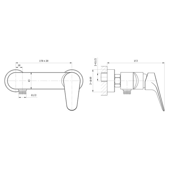 Смесители для душа Wonzon & Woghand Balance WW-054101-CR фото 6