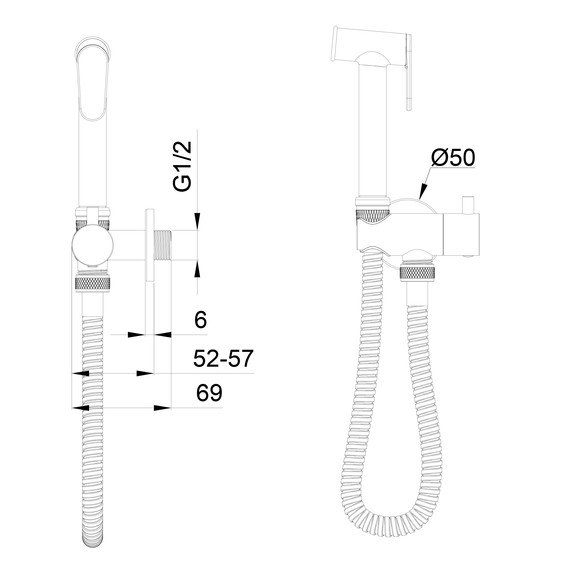 набор для гигиенического душа Wonzon & Woghand WW-88809903-BG (со скрытой частью) золото фото 6