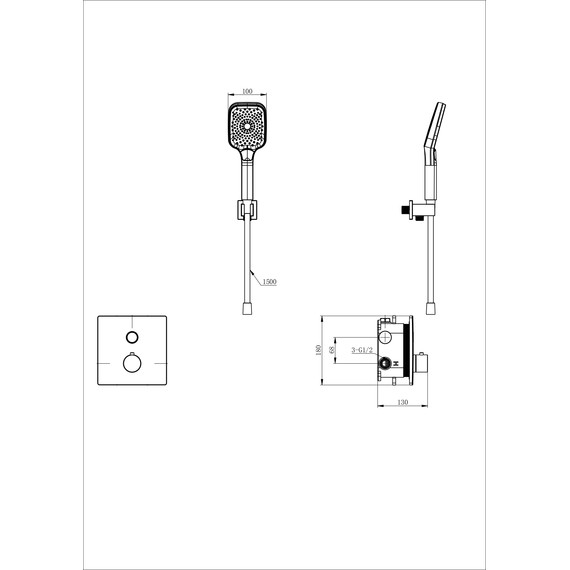 Смесители для душа с термостатом Wonzon & Woghand WW-D1017-B-BG (со скрытой частью) золото фото 2