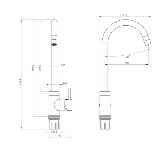 Смесители для кухни Wonzon & Woghand WW-A21102-CR фото 6