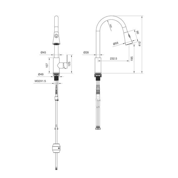 Смесители для кухни Wonzon & Woghand WW-121E201L-BG, золото фото 2