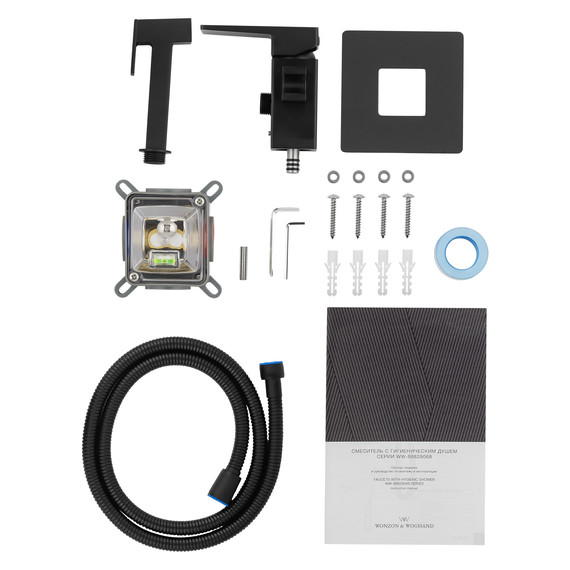 набор для гигиенического душа Wonzon & Woghand Cube 2.0 WW-88829068-MB (со скрытой частью) чёрный фото 5