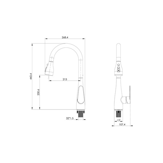 Смесители для кухни Wonzon & Woghand WW-121E201B-MW, белый фото 2