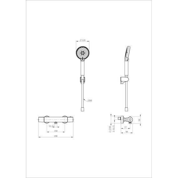 Смесители для душа с термостатом Wonzon & Woghand Inn WW-B2029-A-BGG, тёмный графит фото 6