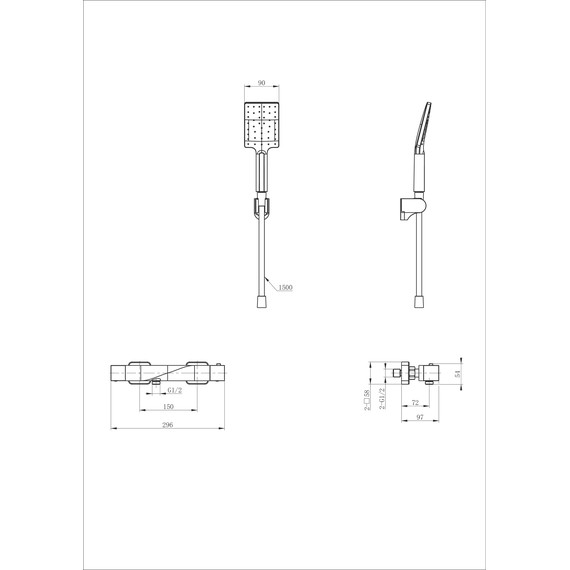 Смесители для душа с термостатом Wonzon & Woghand Twist WW-B2025-A-CR фото 2