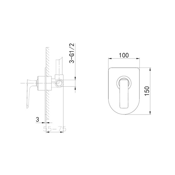 Смесители для душа Wonzon & Woghand Shark WW-484700-CR (со скрытой частью) фото 6