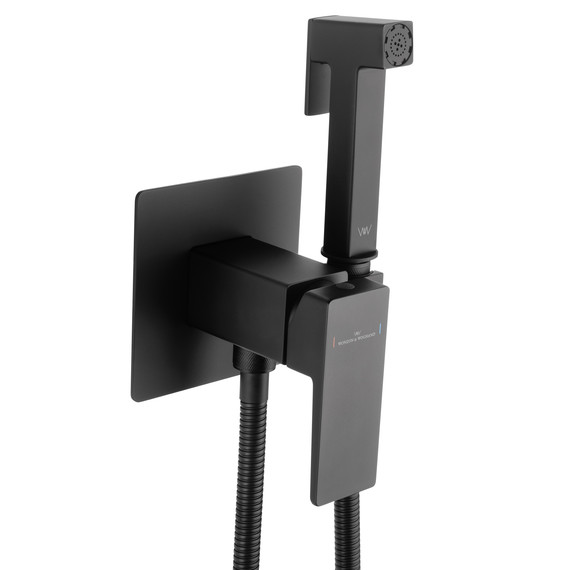 набор для гигиенического душа Wonzon & Woghand Cube 2.0 WW-88829068-MB (со скрытой частью) чёрный фото 4