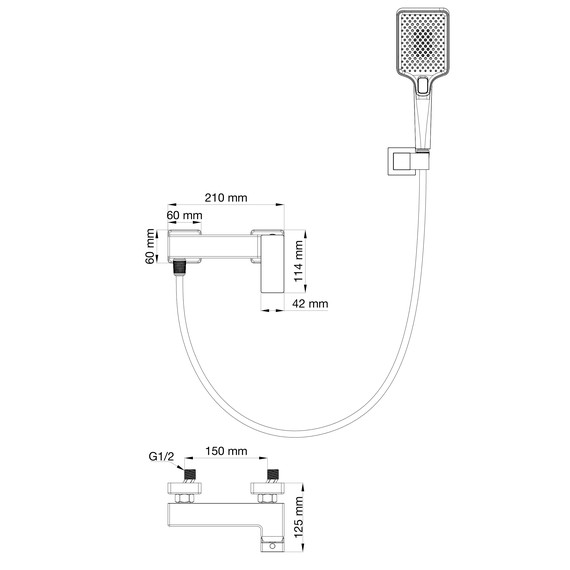 Смесители для душа Wonzon & Woghand Cube 2.0 WW-88048068-BGM, тёмный графит фото 6