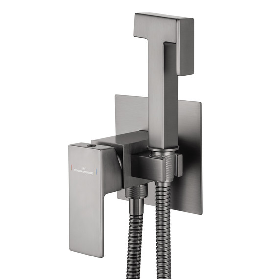 набор для гигиенического душа Wonzon & Woghand Cube WW-88829016-BGM (со скрытой частью) тёмный графит фото 3