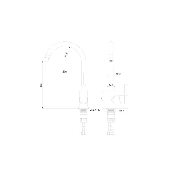 Смесители для кухни Wonzon & Woghand WW-AE4554-MW, белый фото 6
