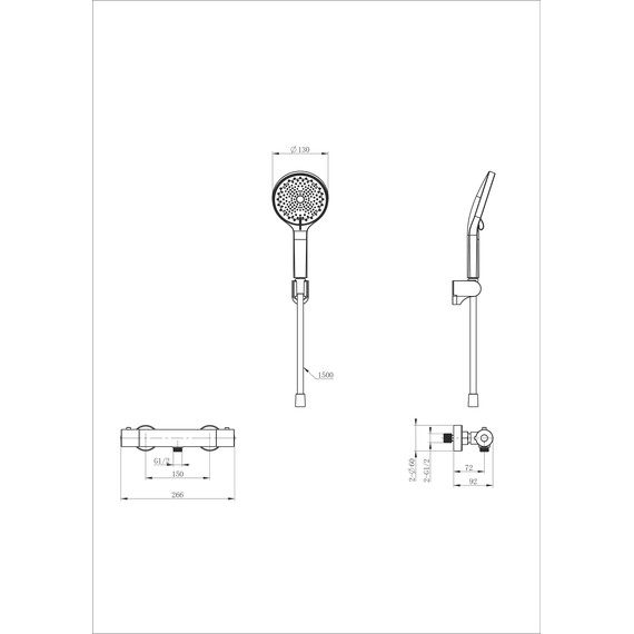 Смесители для душа с термостатом Wonzon & Woghand Inn WW-B2012-A-CR фото 2