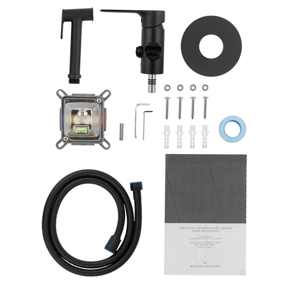 набор для гигиенического душа Wonzon & Woghand Brilliant WW-88829079-MB (со скрытой частью) чёрный фото 5