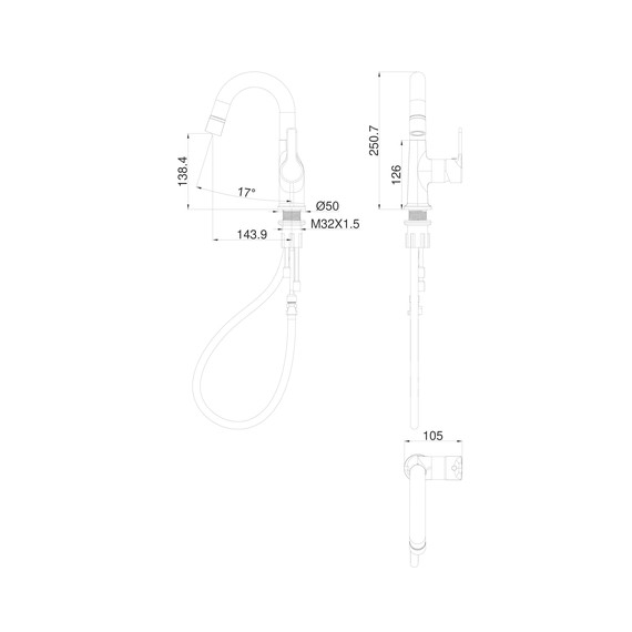 Смесители для раковины Wonzon & Woghand WW-FE01L212-MB, чёрный фото 6