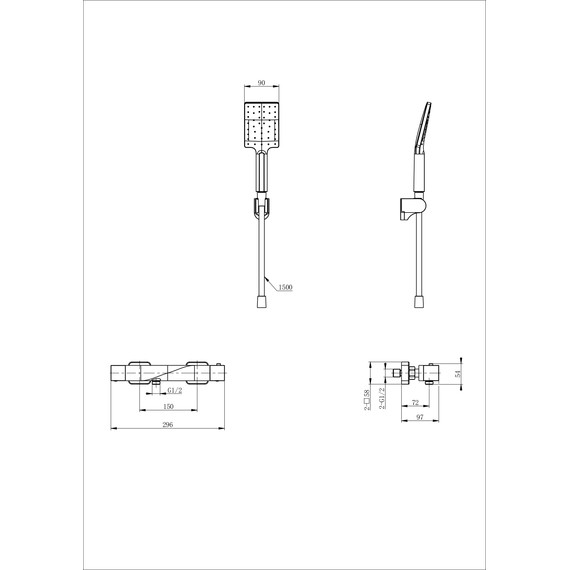 Смесители для душа с термостатом Wonzon & Woghand Twist WW-B2025-A-BG, золото фото 2
