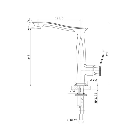 Смесители для кухни Wonzon & Woghand Navia WW-182101-CR фото 5