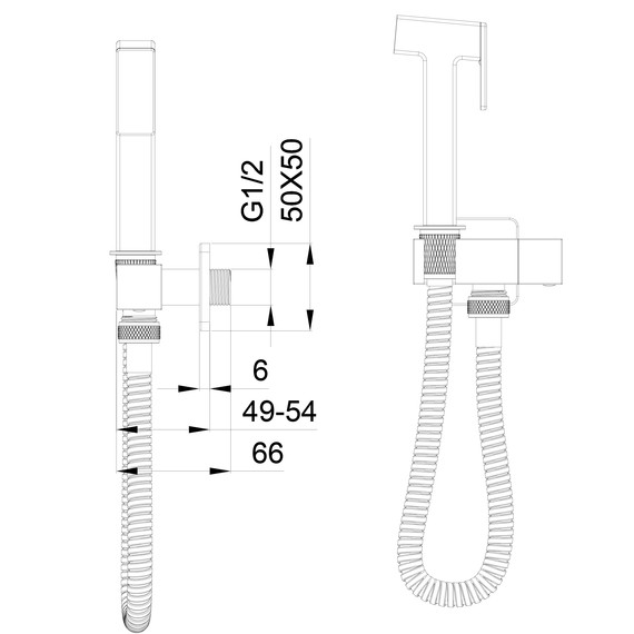 набор для гигиенического душа Wonzon & Woghand WW-88809904-BG (со скрытой частью) золото фото 6