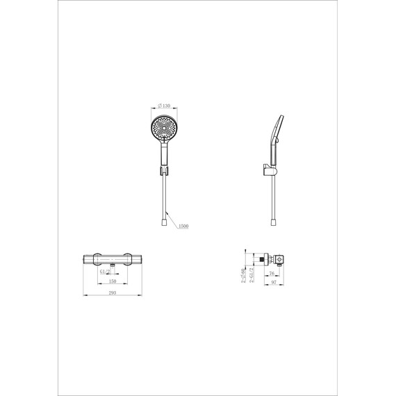 Смесители для душа с термостатом Wonzon & Woghand Stay WW-B2016-A-MB, чёрный фото 2