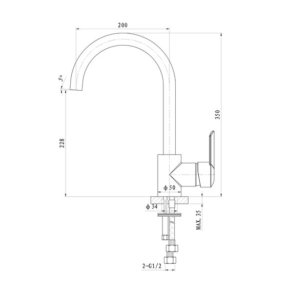 Смесители для кухни Wonzon & Woghand Baroque WW-192101-CR фото 5
